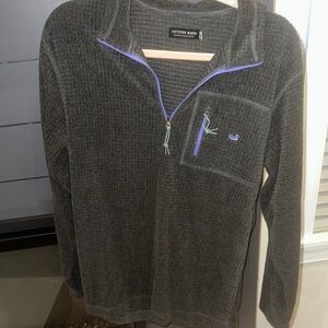Men's Gray Sweater with Quarter-Zip